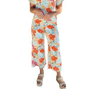 NEW MEET ME IN SANTORINI spritz pants in orange floral